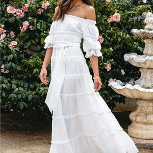 White maxi dress